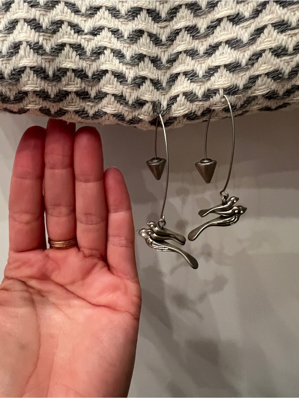 RARE Silver Bird Trio Earrings - Elegant Silver Tone Women’s Jewelry - Picture 4 of 7